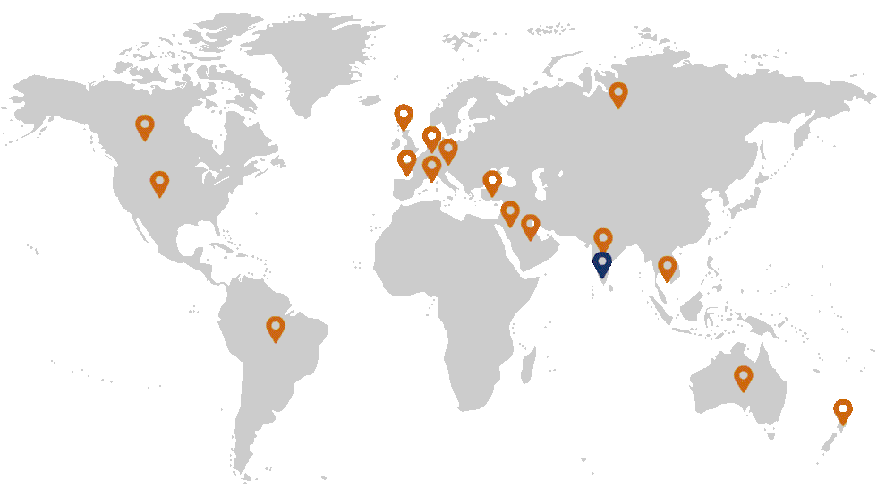 World map showing Ace Brain customer base